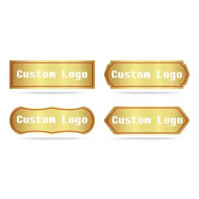 Adhesive stainless steel metal badge label with custom logo