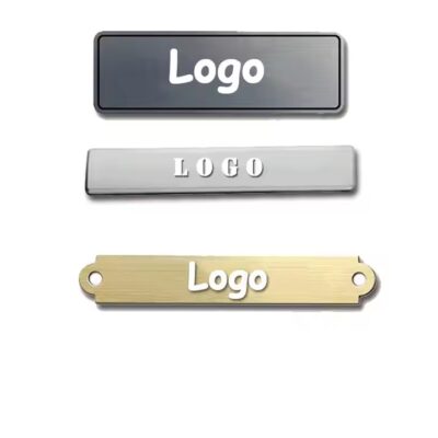 Adhesive stainless steel metal badge label with custom logo