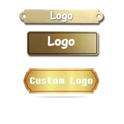 Laser engraved custom metal tag used in handmade crafts and logo branding