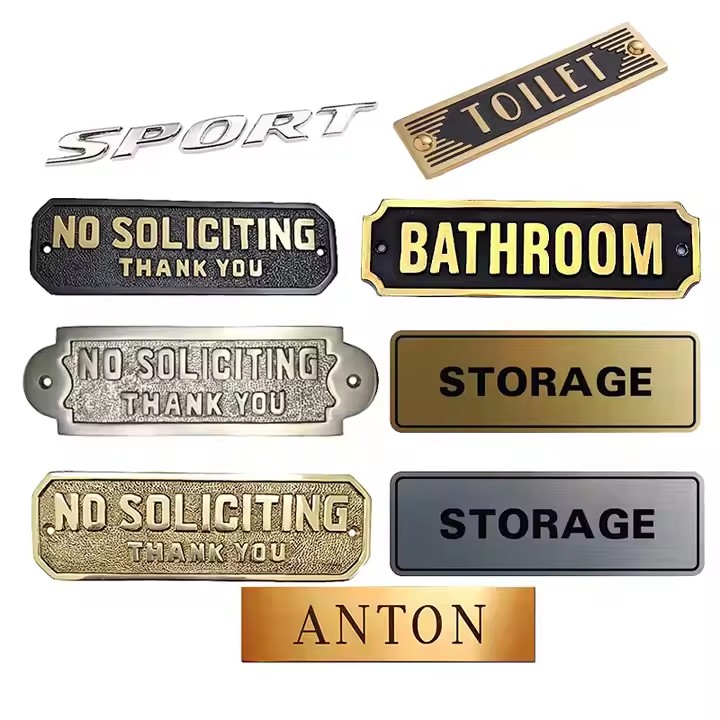 Laser engraved custom metal tag used in handmade crafts and logo branding