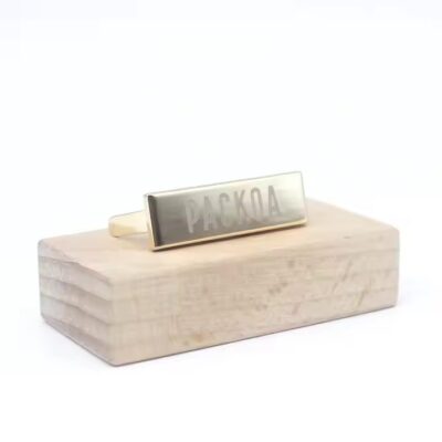 Laser engraved handbag metal tag with custom logo for luxury branding