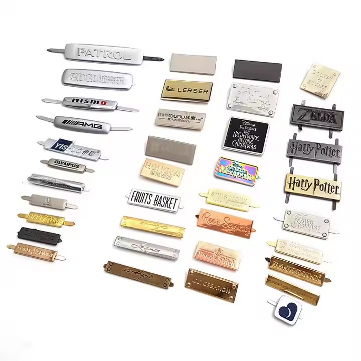 Personalized laser engraved metal tag for clothing and travel luggage branding