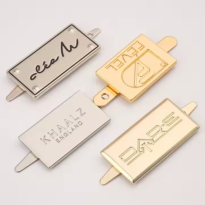 High-quality laser engraved metal tags for branding bag accessories