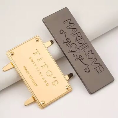 High-quality laser engraved metal tags for branding bag accessories