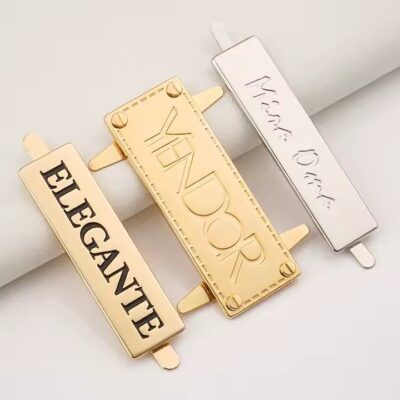 High-quality laser engraved metal tags for branding bag accessories