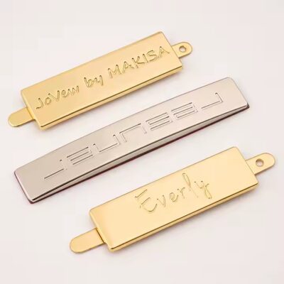 High-quality laser engraved metal tags for branding bag accessories