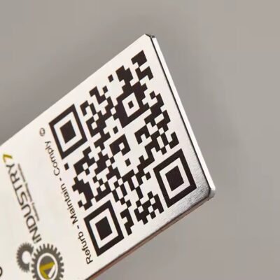 Durable custom engraved metal QR code plant label for garden and nursery identification