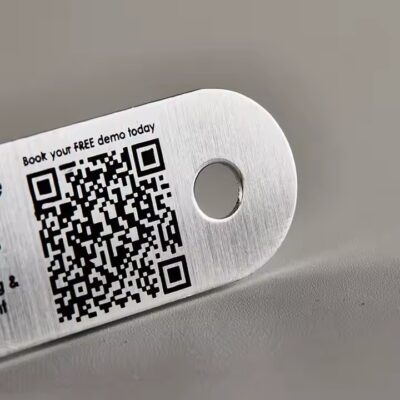 Durable custom engraved metal QR code plant label for garden and nursery identification