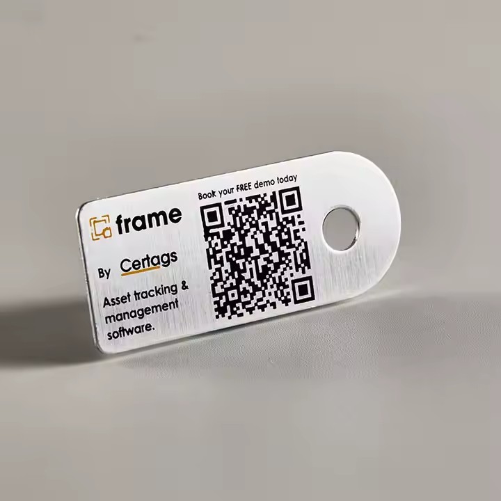 Durable custom engraved metal QR code plant label for garden and nursery identification