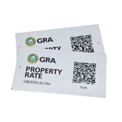Custom weatherproof metal tree QR code label used for long-term plant ID in parks