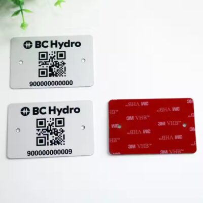 UV-resistant engraved metal QR code label for garden and farm plant identification